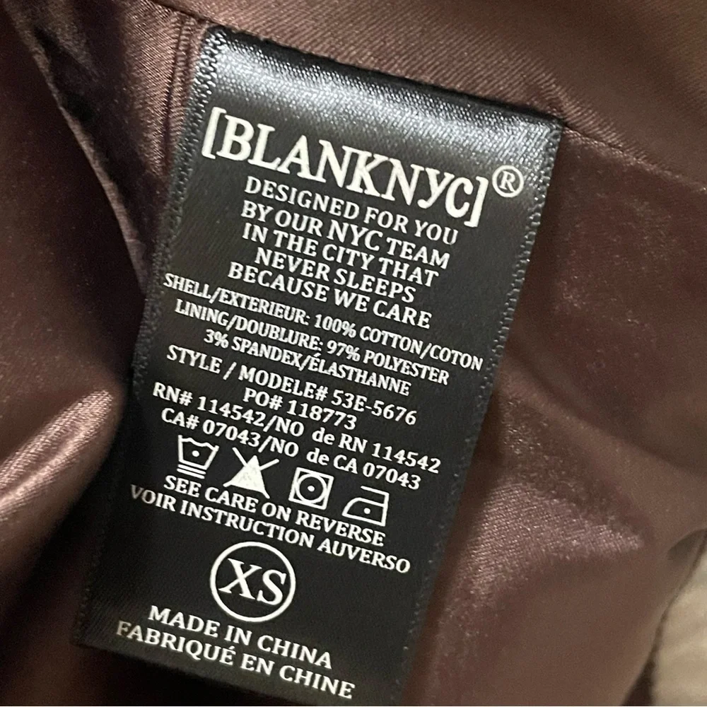 Blank NYC Women's Brown Corduroy Blazer Jacket Size XS $128